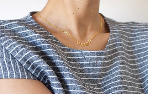 Collier "CROWNED" en plaqué or