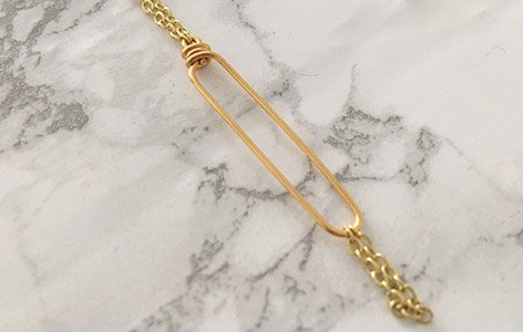 Collier "LINE" en plaqué or