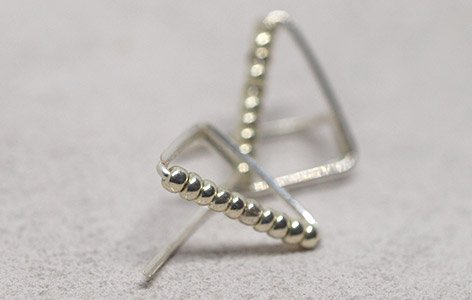 Boucles d'oreilles "TRIANGLES PERLES"