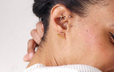Boucles d'oreilles "TRIANGLES PERLES"