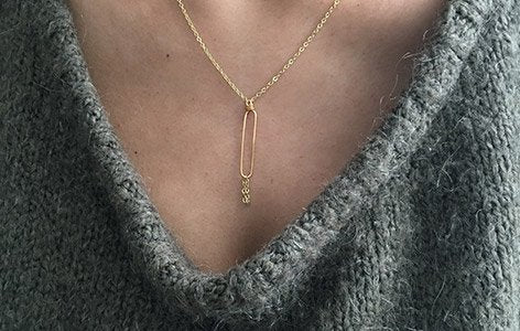 Collier "LINE" en plaqué or